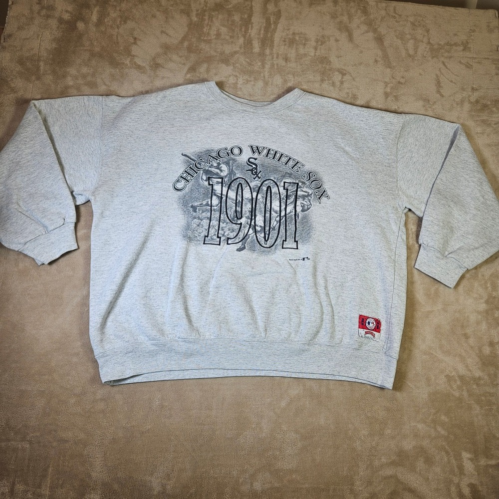 Vintage Chicago White Sox Nutmeg Sweatshirt Mens 2XL Gray MLB 1901 Made in USA - Picture 3 of 14